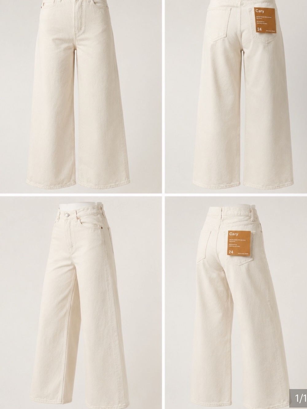 Reformation Cary High Rise Slouchy Wide Leg Jeans 24 Fior Di Latte Size 24